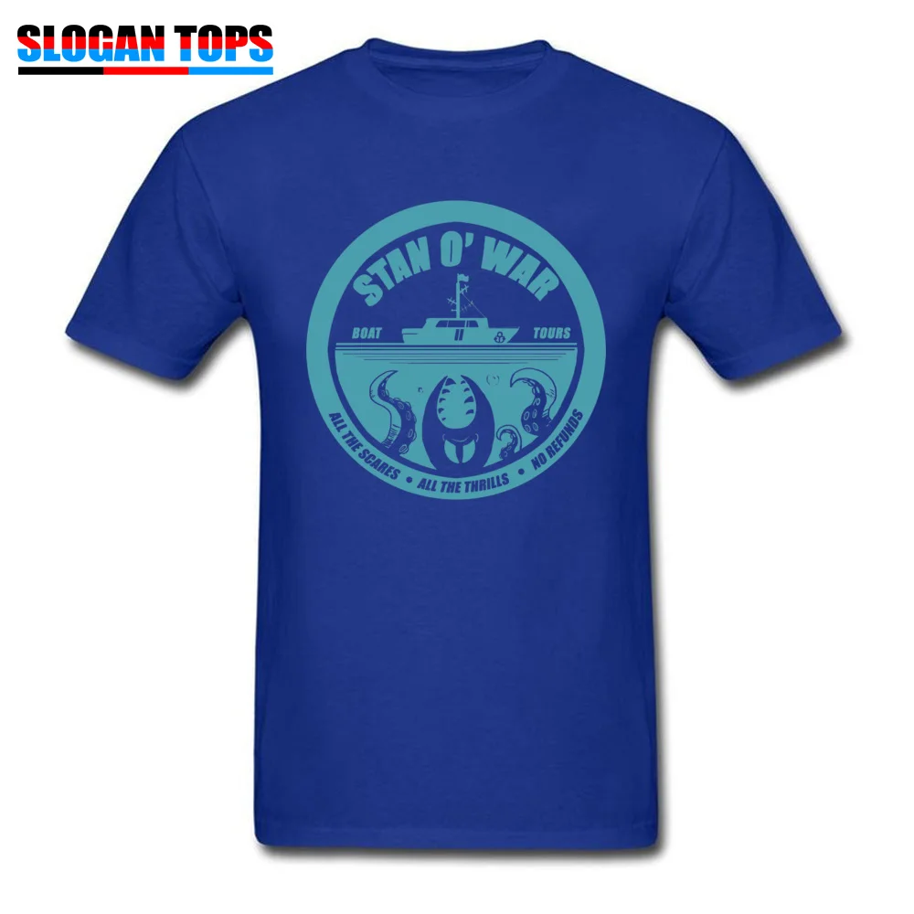 Casual Geek Tshirts for Men 100% Cotton VALENTINE DAY Tops T Shirt Custom Tops Shirts Short Sleeve Rife Crewneck STAN OWAR TOURS Gravity Falls 1843 blue