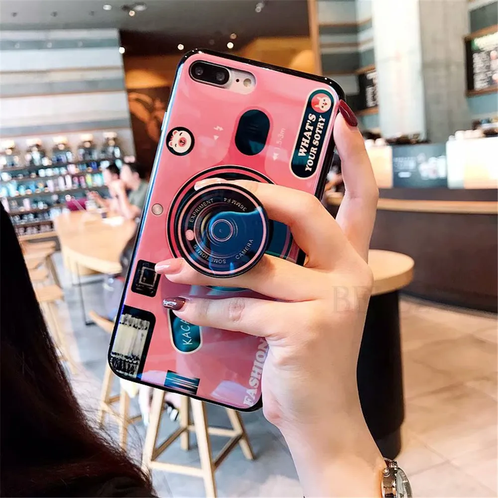 

Retro Camera TPU case for xiaomi Mi 9 8se A1 A2 Mi CC9 MIX2 MAX2 3 F1 Redmi Note 7 6 5 Pro soft cover coque Lanyard stand holder
