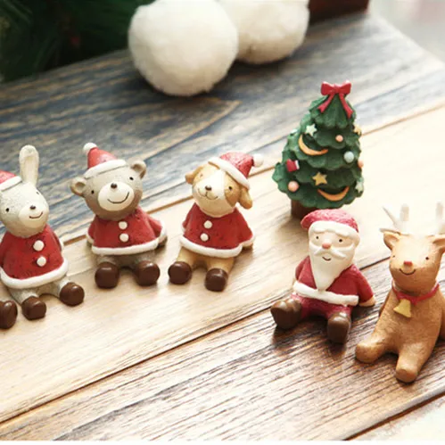 

A Christmas themed animal ornaments mini small decorative resin sky new Zakka grocery