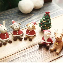 А Рождество тематические украшения животных мини небольшие декоративные смолы Sky Zakka бакалея