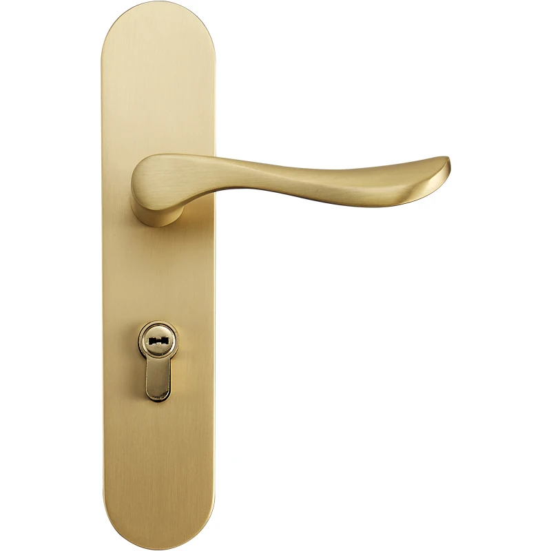  High Quality 1Set Solid Brass Door Lock Set Comfortable Handle Interior Door Locks Security Anti-th - 33048045238