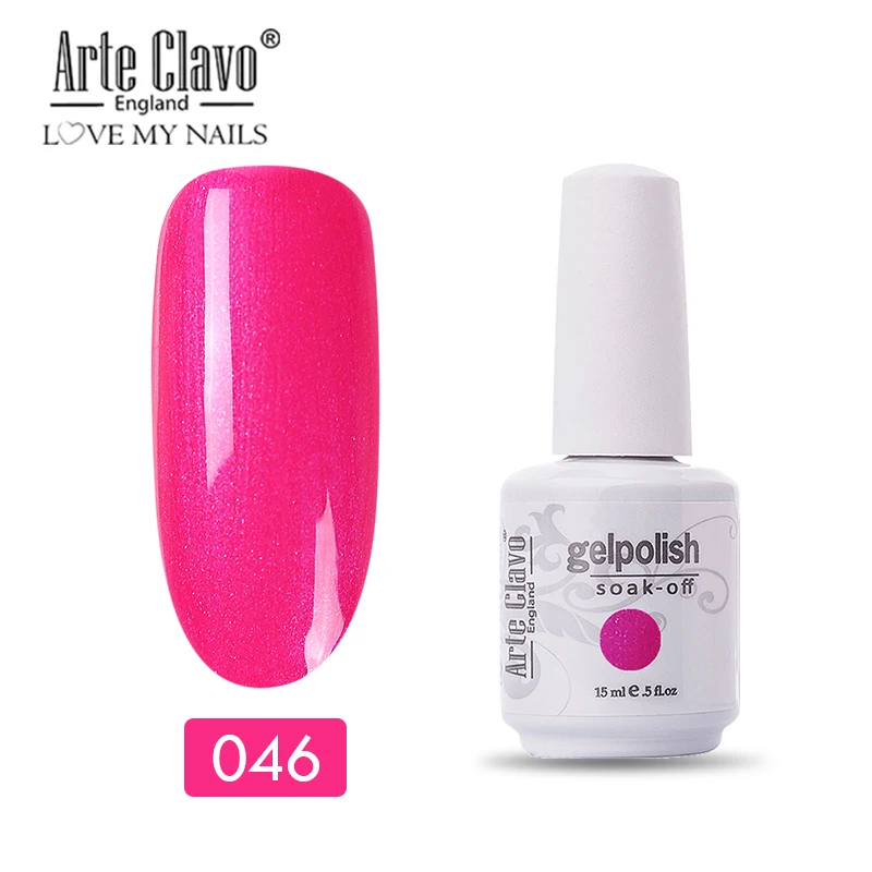 Arte Clavo 15 мл Лак для ногтей гель для ногтей замачиваемый Розовый Красный СВЕТОДИОДНЫЙ УФ-Гибридный Гель-лак грунтовка для ногтей Гель-лак блеск для ногтей макияж - Цвет: 11046