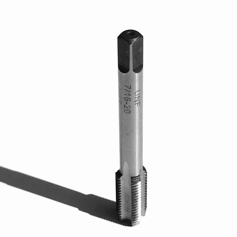 

Free shipping 1pc of UN standard 7/16-20UNF HSS machine taps straight taps for steel metal workpiece threading purpose using
