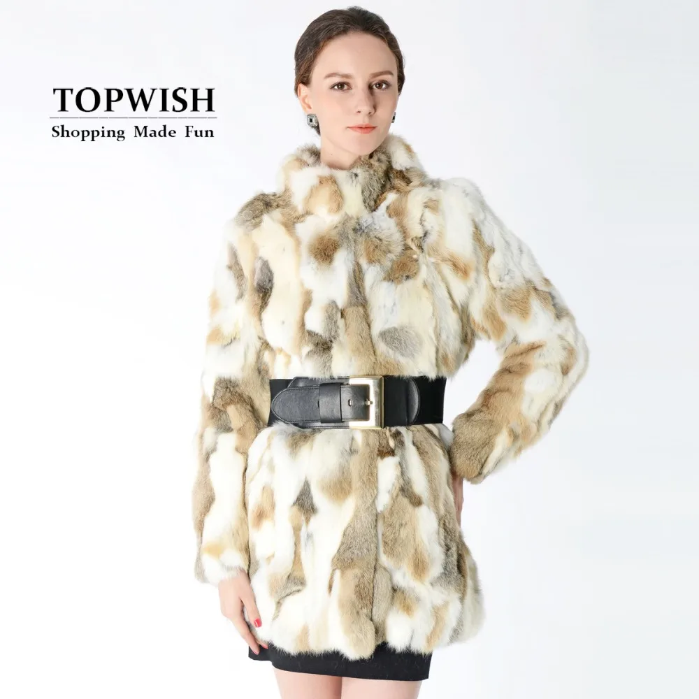 Новое поступление, пальто из натурального кроличьего меха, женская меховая куртка, женская мода, фабричное, хорошее качество, меховое пальто, TNT147