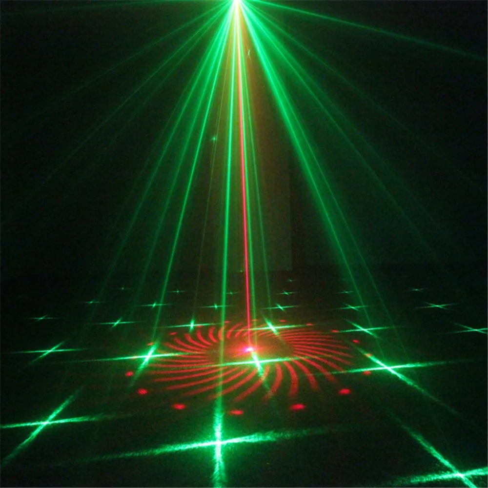 aucd remote mini 24 red green gobos laser effect projector 3w blue