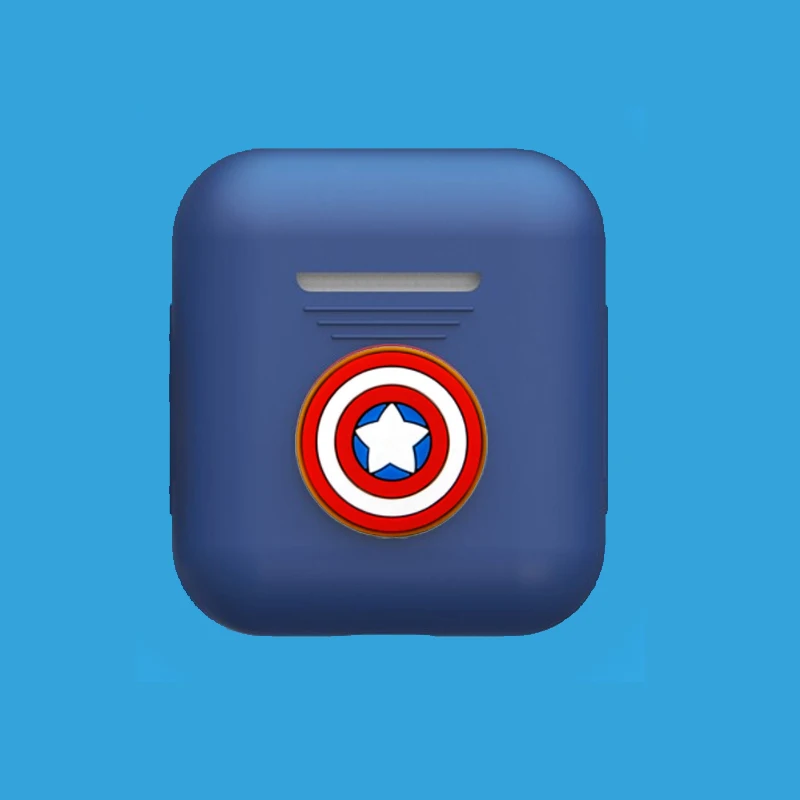 Силиконовый Bluetooth чехол для наушников Marvel для AirPods защитный чехол Аксессуары для кожи для Apple Airpods зарядная коробка