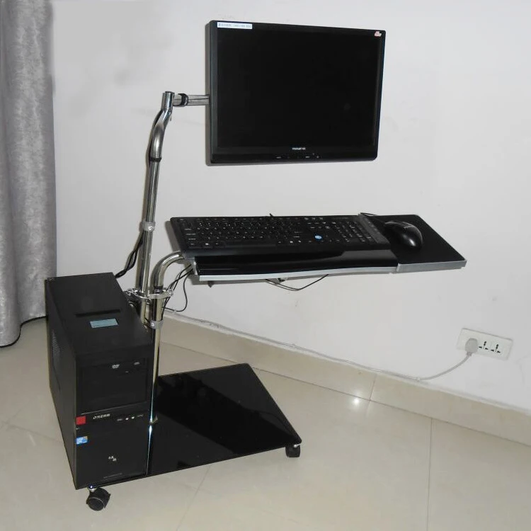  OK610 Bedside Moving Laptop Stand Adjustable Sofa Computer Monitor Holder Mount +Keyboard Holder Ro