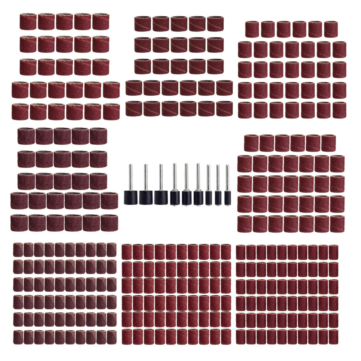 Doersupp 319 шт./компл. 3/8 дюйма 1/4 дюйма 1/2 дюйма для шлифования группа барабан рукав 60 120 320 смесь песка роторный инструмент