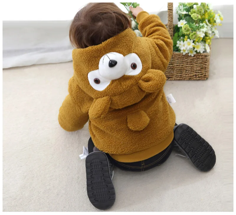  autumn winter baby boys girls hooded jackets new pattern duffy bear pink gray yellow coats children clothes (11)