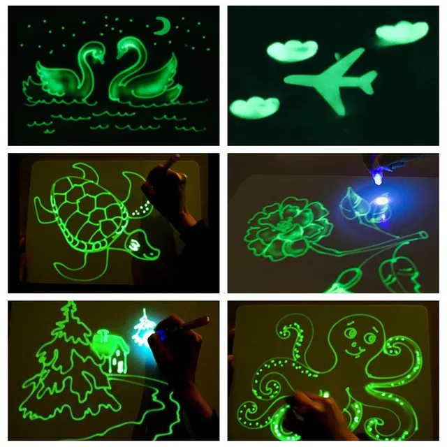 Drawing Board A5 Big Size Illuminate Luminous LED Graffiti Draw With Light In Dark Children Kids Paint Educaitonal Toy Boy Girl 3