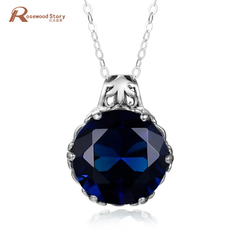 Женская цепочка с подвеской из серебра 925 пробы сапфиром|f pendant|pendant silver 925pendant sterling