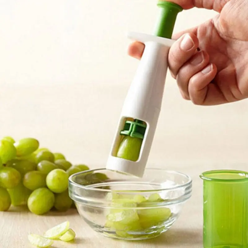 

Grips Grape Tomato and Cherry Slicer Kitchen Vegetable Fruit Cutter Tools Auxiliary Baby Food Kitchen Cooking Tools