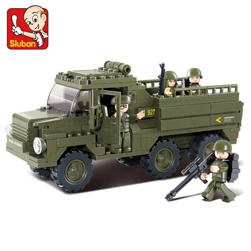 

Sluban 230Pcs Building Blocks Army Truck Assembles Particles Bricks Educational Toys for Children