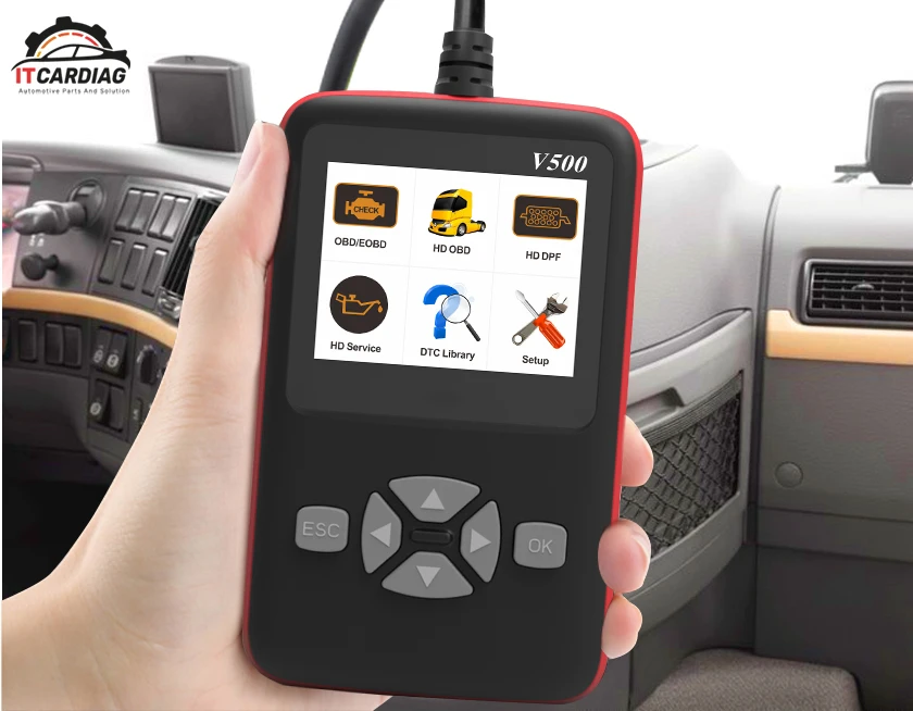 Диагностический сканер для тяжелых грузовиков V500 OBD OBD2 автомобильный