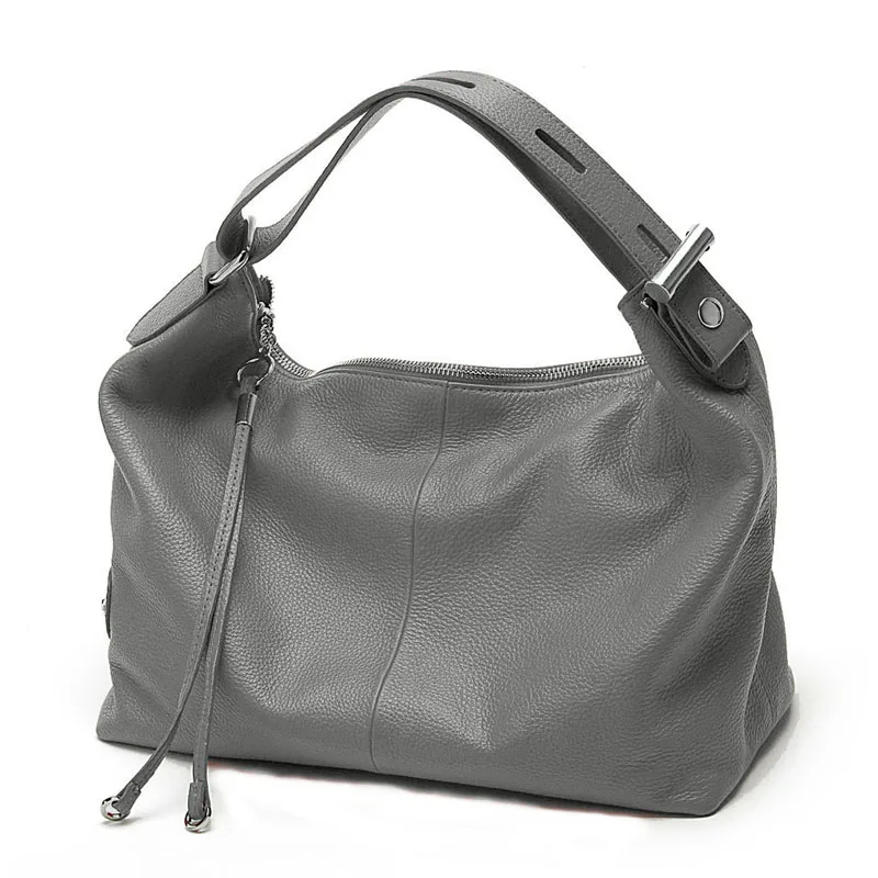 Быстрая натуральная кожа женская сумка с верхней ручкой из натуральной кожи Женская Повседневная сумка на плечо Белые Серые сумки - Цвет: Gray