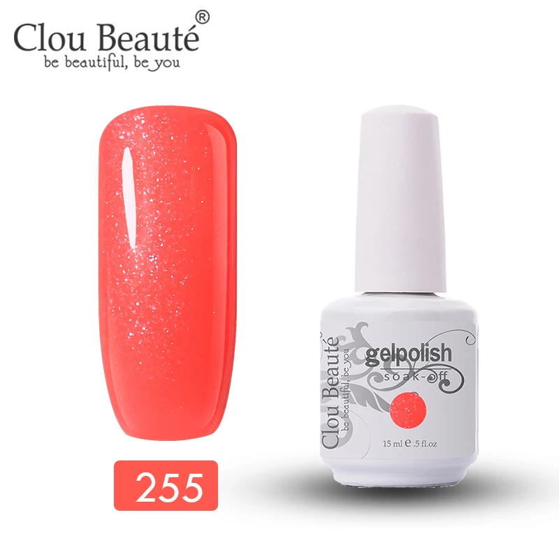 Гель-лак для ногтей Clou Beaute, 15 мл, 47 цветов, СВЕТОДИОДНЫЙ УФ-Гель-лак для ногтей, желтый, оранжевый, розовый, красный, впитывающий гель, эмаль, УФ-Гель-лак - Цвет: 11255