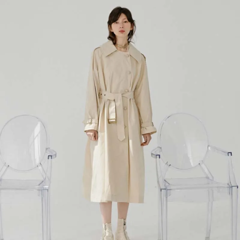 LaMaxPa High Quality Midi Windcheaters For Women Warme Autumn Trench Elegant Plus Size Casual Coat Classical Brand Clothing 2019