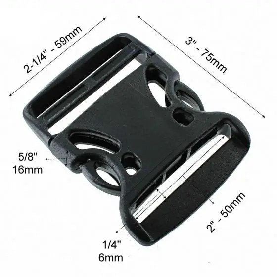

AINOMI BABY CARRIER ACCESSORY 2 inch Airloc Double Side Release Buckle plastic -50mm