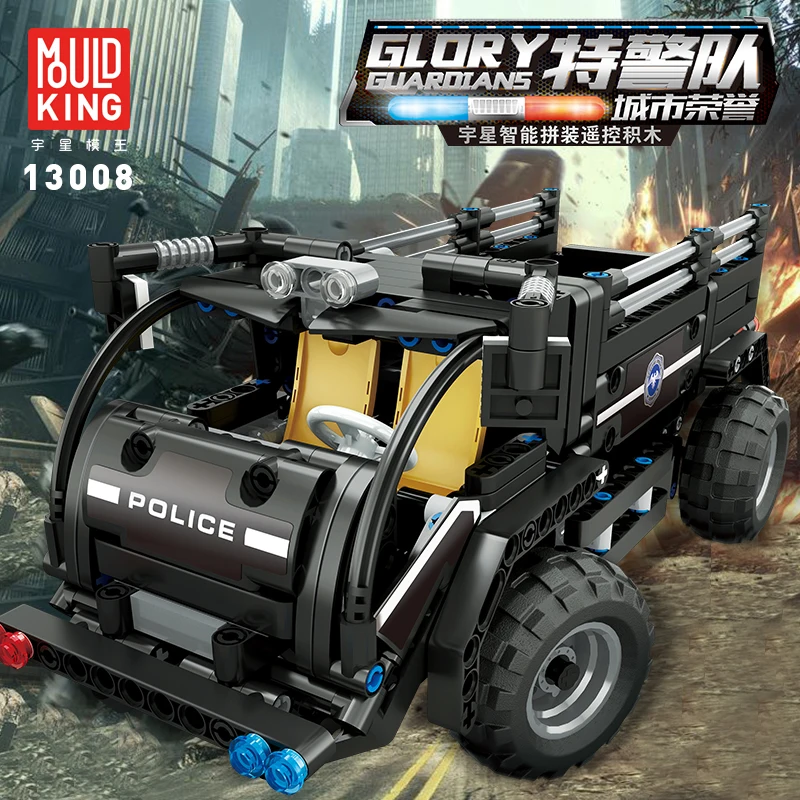 

Mouldking Technic 13008 Rc Building Blocks Police Car Glory Guardians Electric Remote Control Car Rc Car Truck DIY Set For Kit