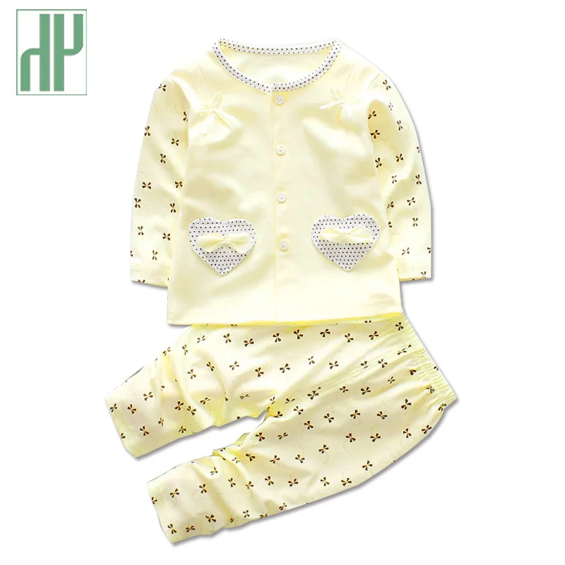 HH newborn Baby girl clothes set autumn&winter Cartoon Printing Tops+Casual Pants 2Pcs long sleeve Outfits infant clothing