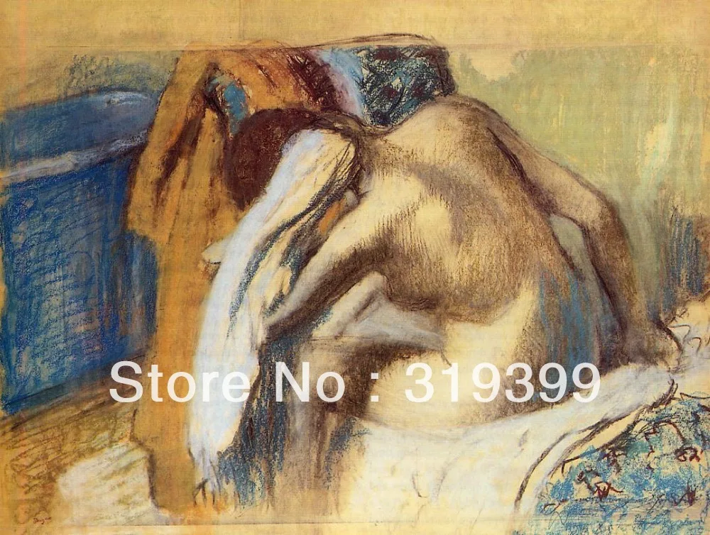 

Oil Painting Reproduction on Linen Canvas,Woman Drying Her Hair by edgar degas ,Free DHL Shipping,100% handmade