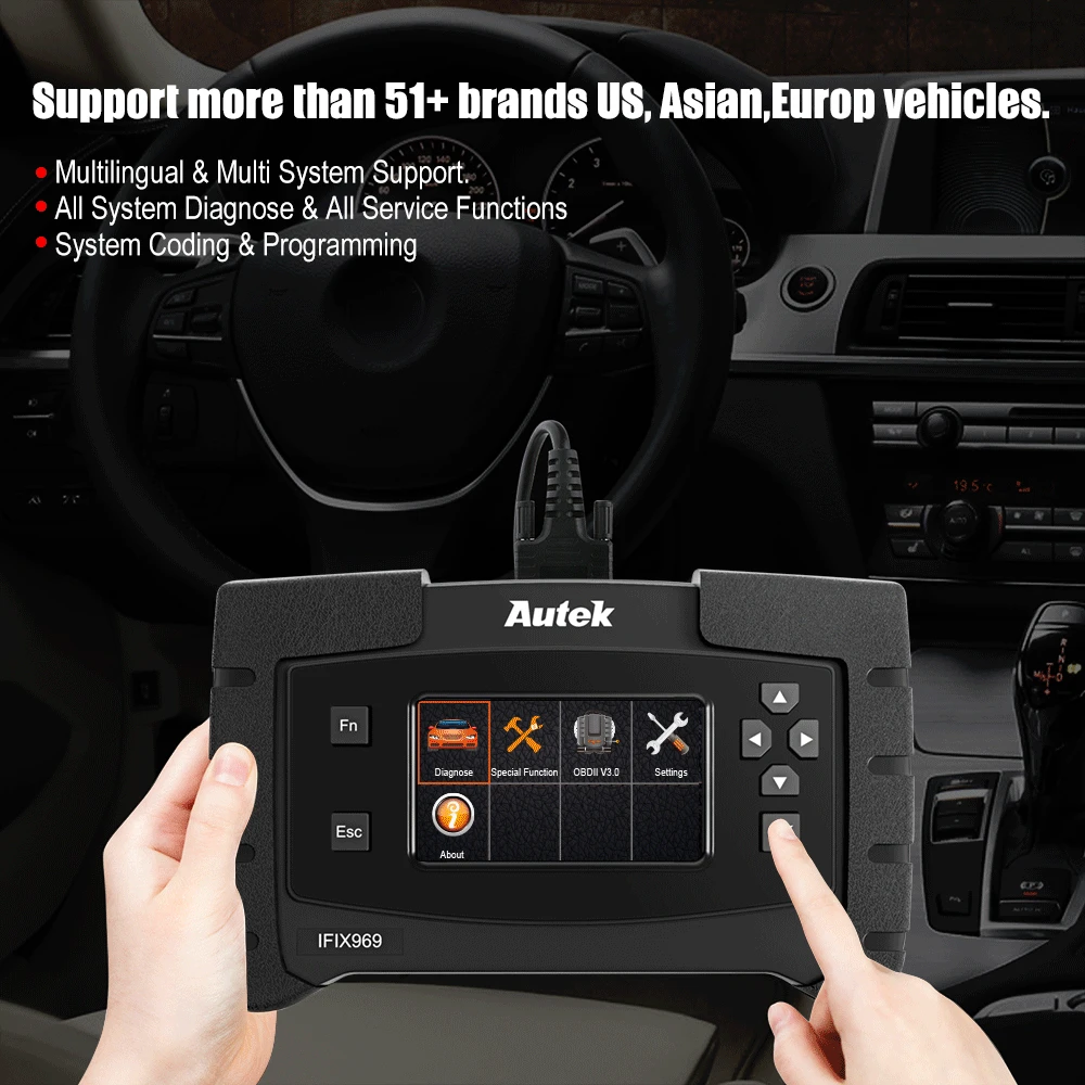 Autek IFIX969 OBDII профессиональный Автомобильный сканер полная система подушки