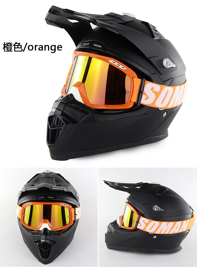 Очки для мотогонок, очки для мотокросса, шлем для грязного велосипеда, очки для езды на велосипеде с отрывными пленками и белыми линзами Soman SM15
