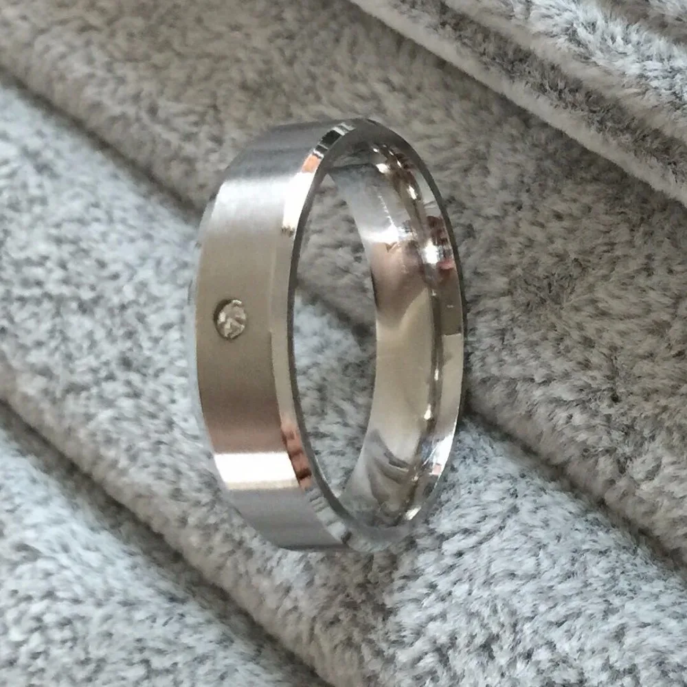 

High polished 6mm thick 316L stainless steel rings for men women high quality USA size 7-14