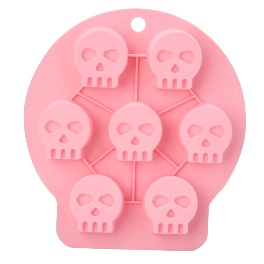 

Halloween Silicone Mold Witch/Bat/Ghost/Skull Fondant Mold Flexible Cake Molds Soap Molds Cake Decorating Tools Color Random