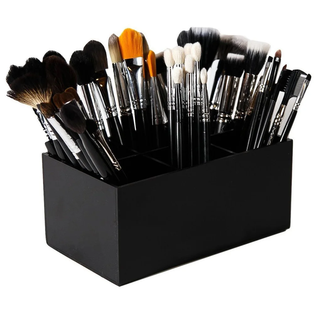 New 6 Lattices Brush Storage Box Makeup Brushes Eyebrow Pencil Liner Lipstic Organizer Cosmetic Hol