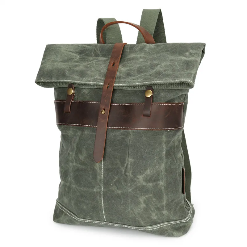 

Nesitu High Quality Waterproof Vintage Army Green Grey Cyan Blue Red Canvas Women Men's Backpack Women's Man Travel Bags M3152