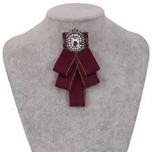 Винтажная многослойная брошь в виде банта для женщин и девочек, английский стиль, блестящие стразы, искусственный жемчуг, Ювелирное Украшение, воротник, рубашка, галстук