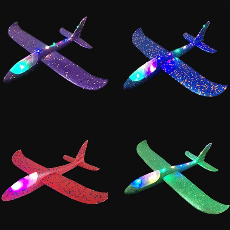 

Hand Throwing Airplane Toys Epp Foam Flying Glider Luminous Science Education Toys For Children Colorful Flashing Night Lights