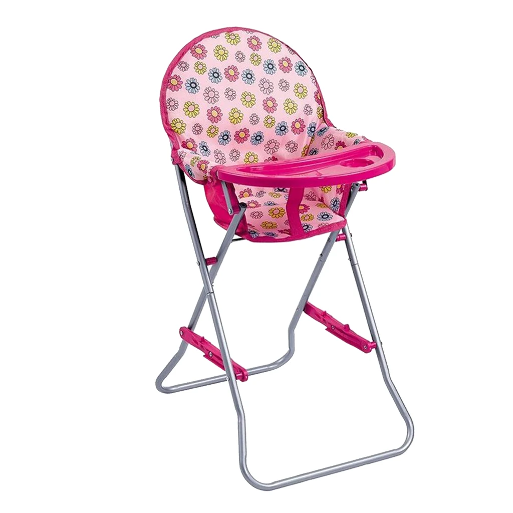 Simulation Baby Toddler High Chair Dining Chair ABS Plastic Furniture for Reborn Doll Supplies Kids Child Birthday Gift
