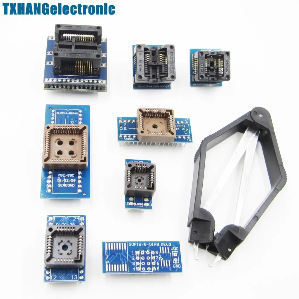 

8 Programmer Adapters Sockets Kit for TL866CS, TL866A, EZP2010 with IC Extractor electronic diy kit