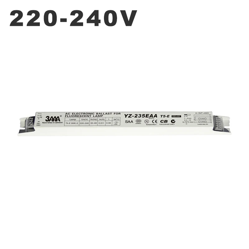 AC 220-240V T5 электронный балласт YZ-235EAA T5-E 2*35W Высокое качество выпрямитель для T5 35W HO флуоресцентная лампа в виде трубки аквариумная лампа