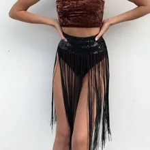 Сексуальная Женская Блестящая Клубная мини-юбка с блестками, вечерние юбки с бахромой для пляжного танца, юбки с высокой талией, мини-юбки с блестками