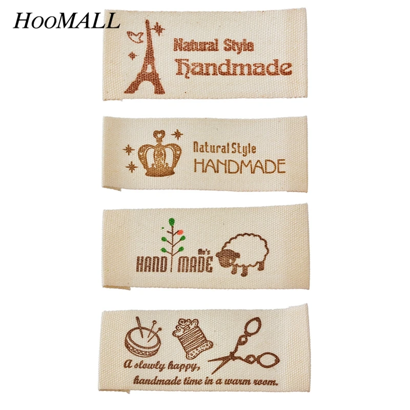

Hoomall 50PCs Washable Clothing Woven Labels Hand made Labels Garment Tags DIY Sewing Accessories Wholesale Main Label 65x20mm