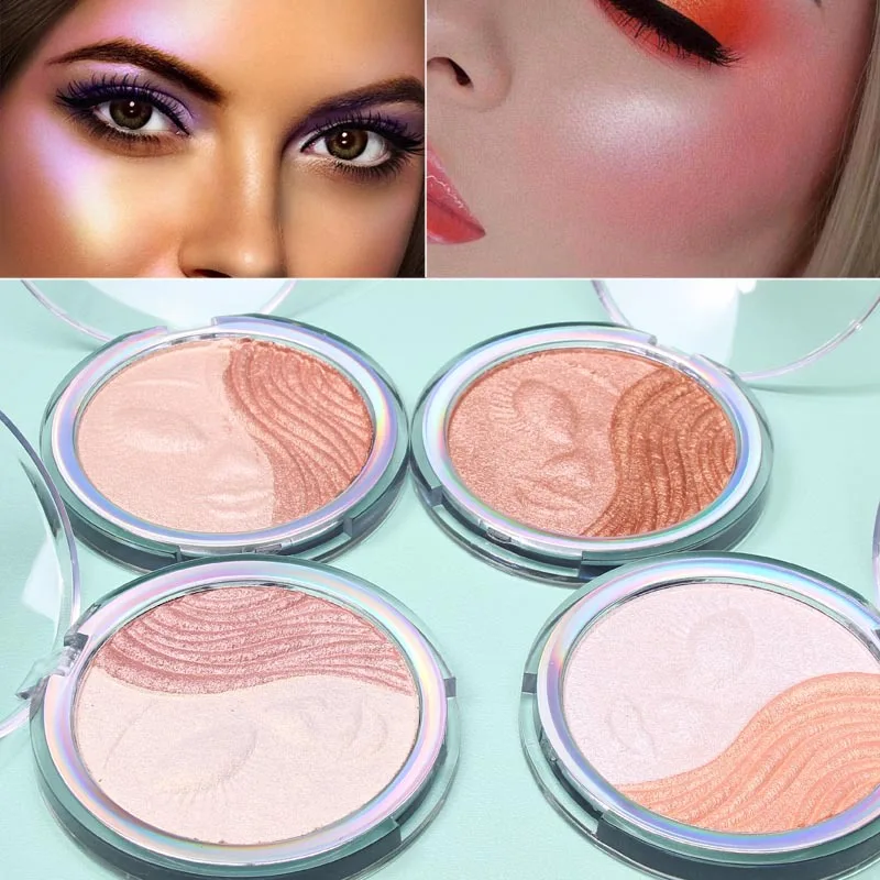 Baked Highlighter Makeup Shimmer Baking Powder Highlighter Palette Base Illuminator Highlight Face Contour Bronzer TSLM1