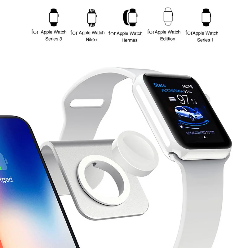 CinkeyPro QI Wireless Charger Fast Charging for Apple Watch iPhone 8 X Samsung S9 S8 Smart Phone Stand Quick Charge 2.0 3.0