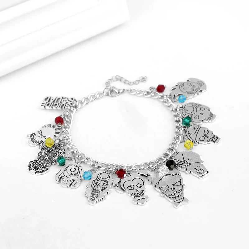 HANCHANG Jewelry DC Comics Suicide Squad Harley Quinn Charm Bracelet