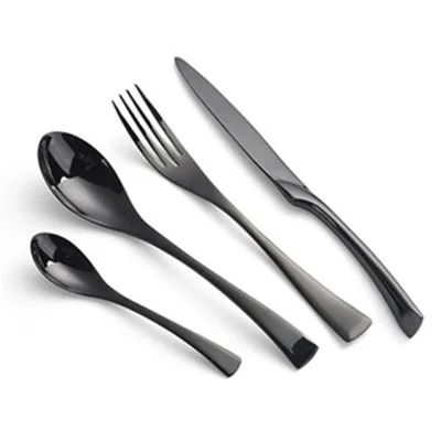 

4Pcs/Set Black Cutlery Set Stainless Steel Western Food Tableware Sets Fork Steak Knife Dinnerware Set Drop Shipping