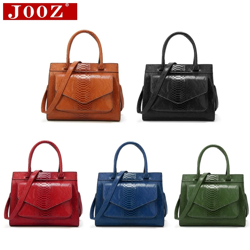 JOOZ New Fashion Woman Bag Luxe cuir Serpentine Women's leather Handbags With pouch Ladies Trunk Tote bolsos Women messenger bag