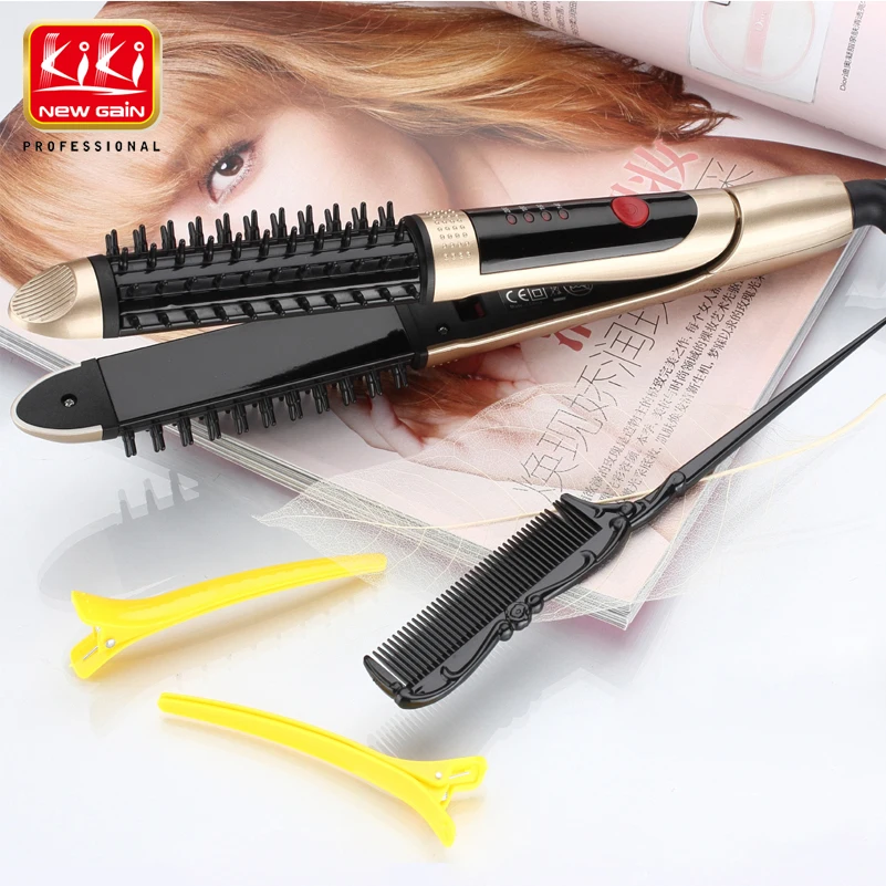 

2 in 1 HAIR Straightener and Hair curling Iron.Universal voltage.With lock system.With prevent scalding comb.Hair Iron comb