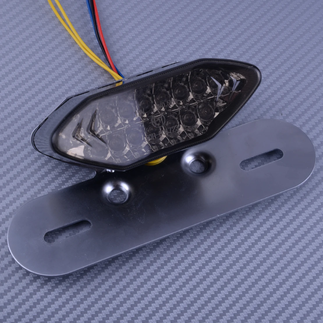 

DWCX New Universal 12V Amber 20LED Brake Tail Turn Signal License Plate Integrated Light for Motorcycle Street Bike