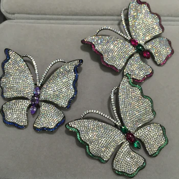 

Insect Butterfly Brooch Pins 925 Silver with Cubic Zircon Fine Women Jewelry Free Shipping Green Blue Red U0653