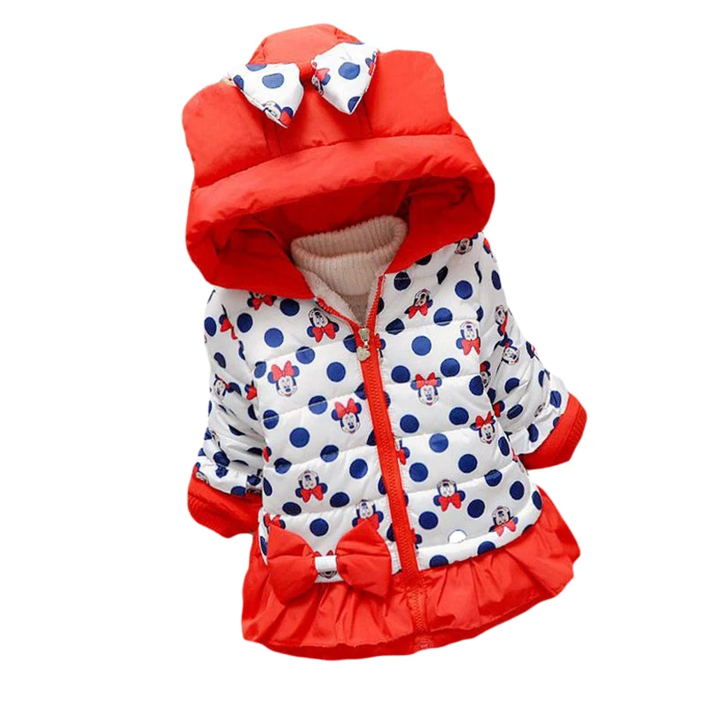 

2019 Sale Nylon New Spring & Winter Children Minnie Hoodies Jacket Coat Baby Girls Clothes Kids Toddle Outerwear Warm Coat2-4y