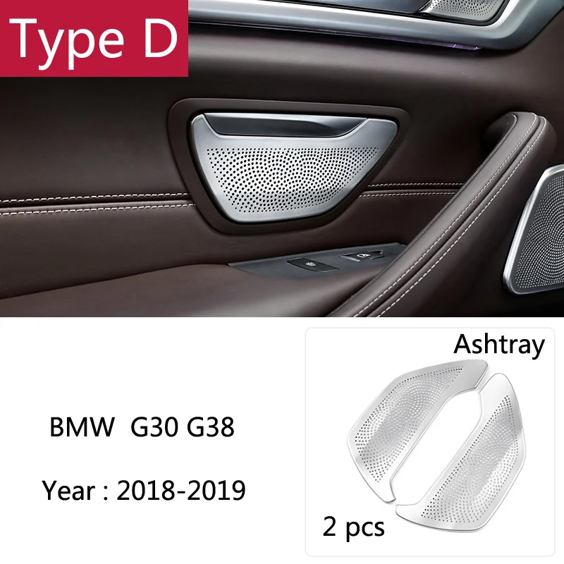 Автомобильный Стайлинг аудио стерео динамик для двери автомобиля громкий динамик рамка Накладка полосы для BMW 5 серии G30 G38-19 авто аксессуары - Название цвета: Type D
