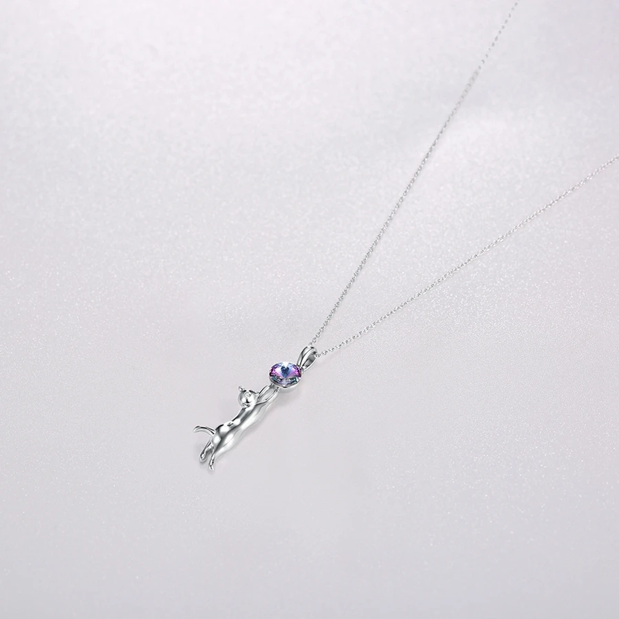 MALANDA модные 925 пробы серебряные подвески в виде милого кота оригинальные ожерелья с кристаллами Swarovski для женщин ювелирные изделия