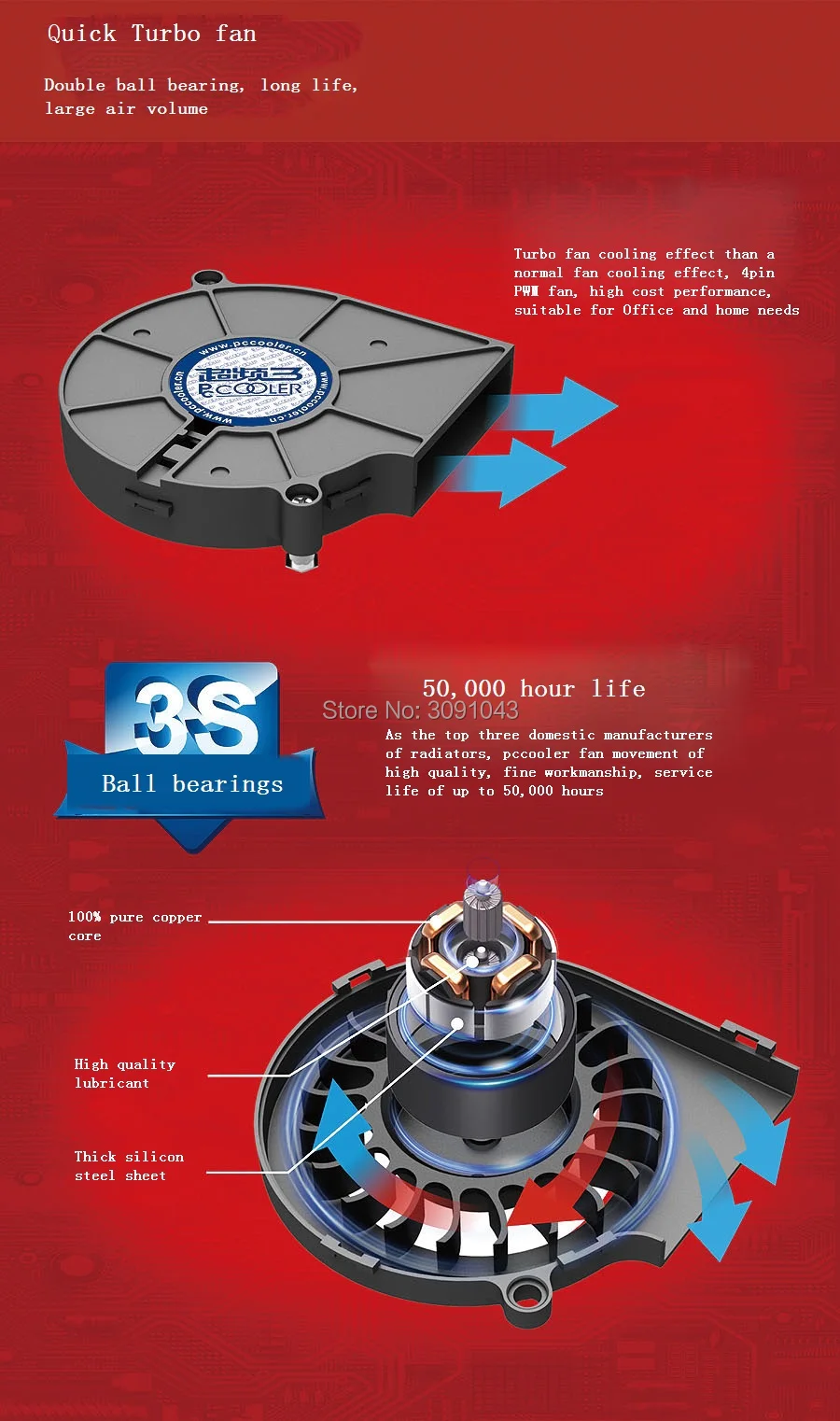 PcCooler C81H турбо вентилятор 4pin ШИМ для 1U сервер HTPC мини Чехол все-в-одном компьютер Intel 1150 1155 1156 процессор кулер вентилятор Радиатор